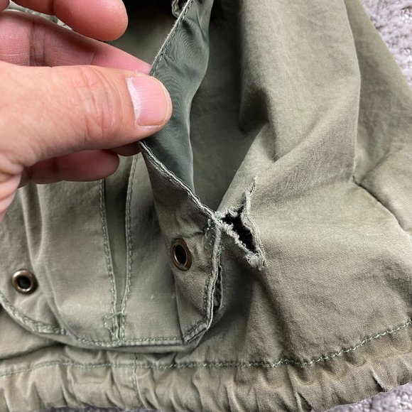 Billabong Shirt Women Small S Green Khaki Buttons Full Zip Light Jacket Cargo - Picture 9 of 15